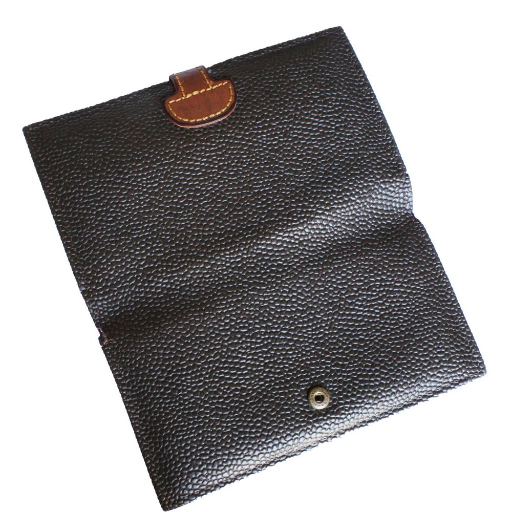 Mulberry Wallet Long Bifold Brown Caviar Leather Tan Leather Trim Vintage - Picture 6 of 10